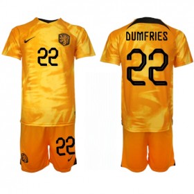 Camisetas Países Bajos Denzel Dumfries 22 Primera Copa Mundial 2022 - Niño (+ Pantalones)